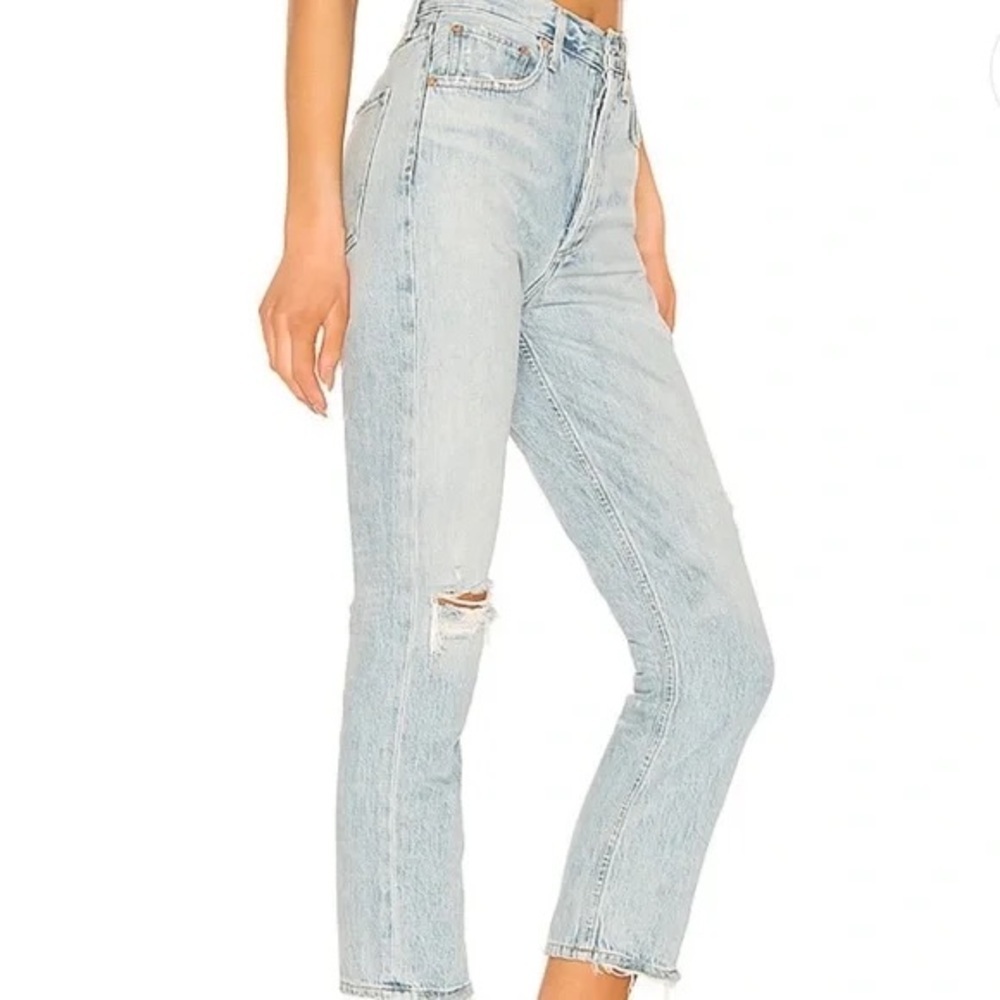 AGOLDE Riley High Rise Straight Crop Jeans Size 24 in Shatter - Picture 2 of 12